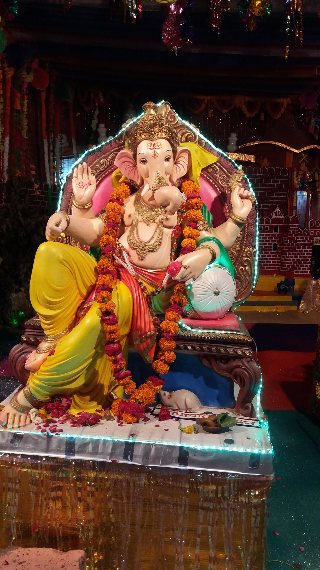 Ganesh idol decorated for the festival